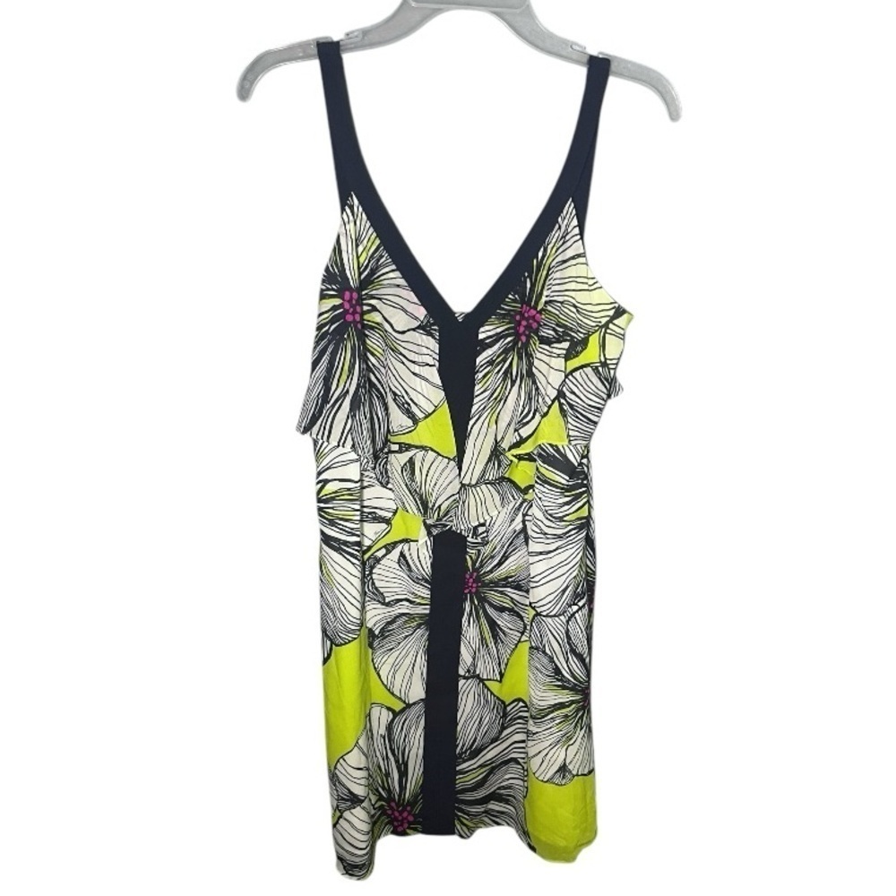 Trina Turk Black and Green Camisole Dress
